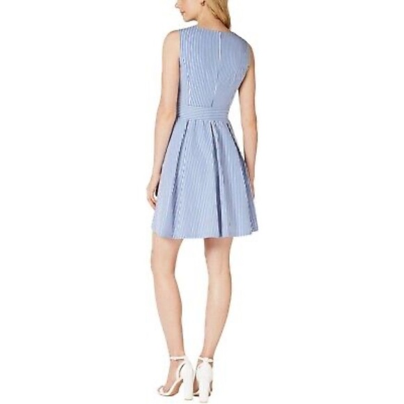 Blue Striped Sleeveless Dress Size 12 - Picture 2 of 6